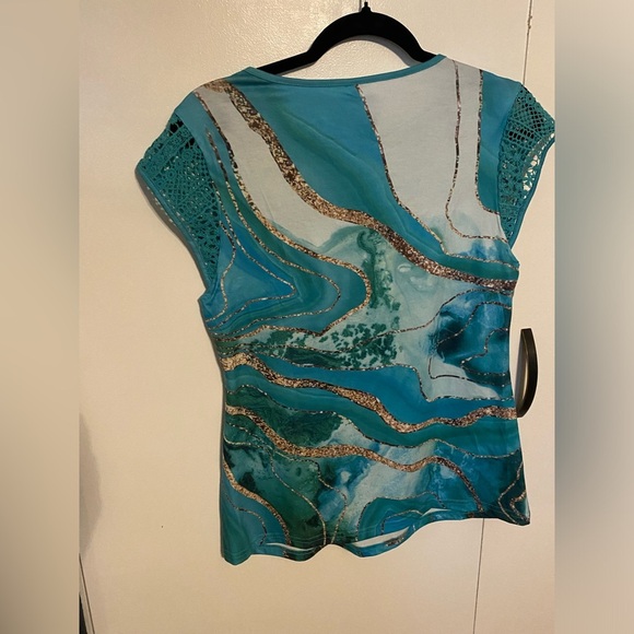 ETCYY Cap Sleeve, Loose Fit, Lace Top, S - Picture 2 of 5